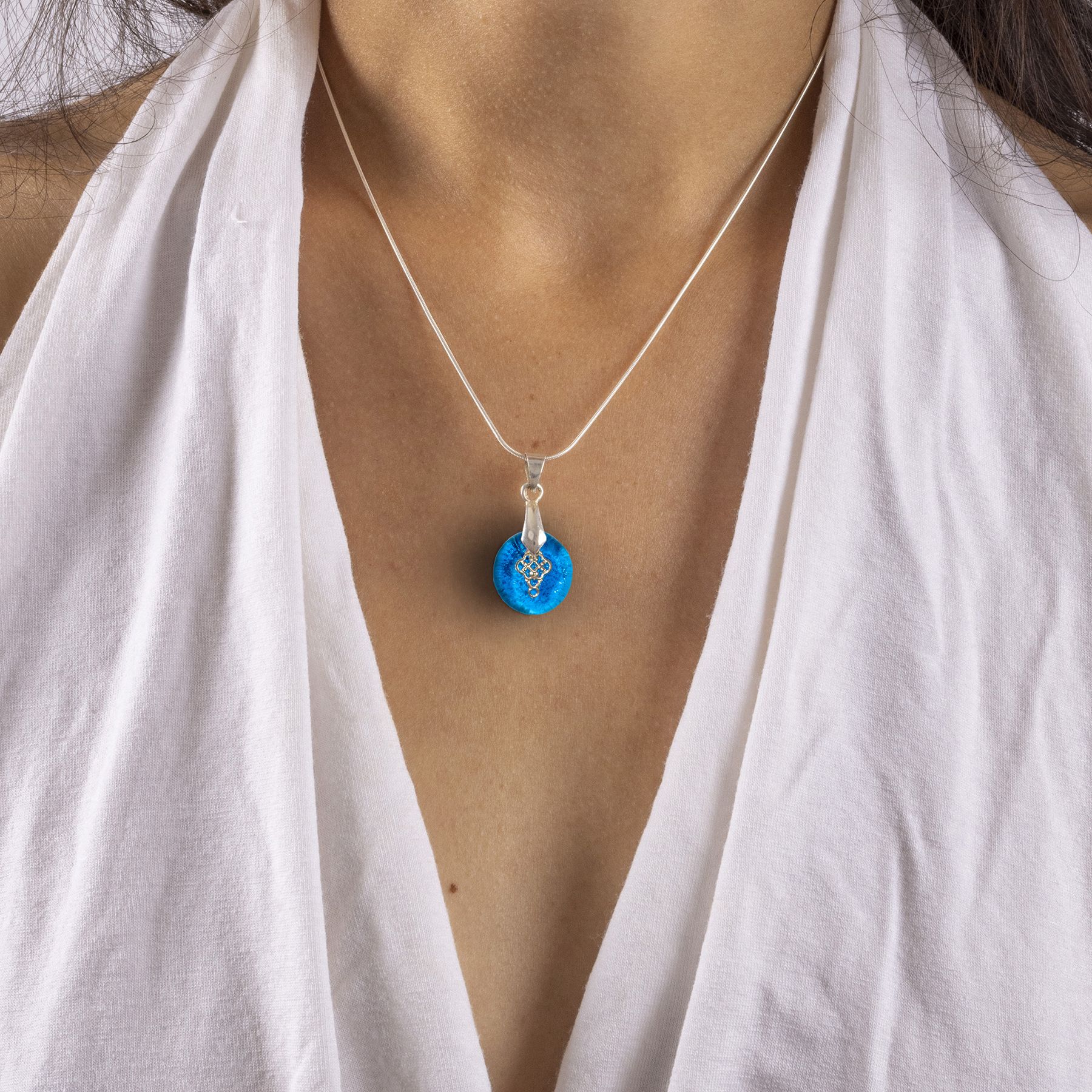 Collier bleu turquoise