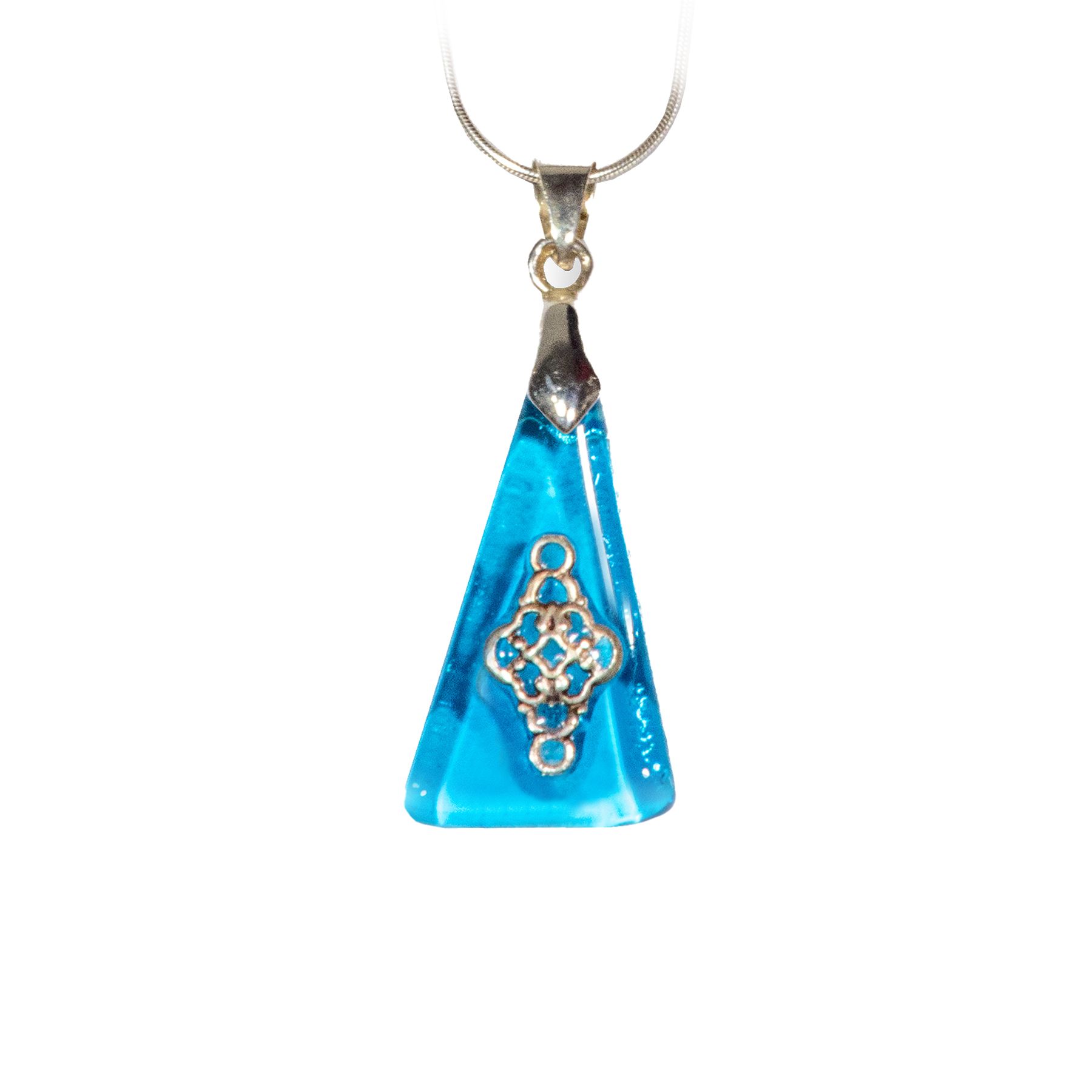 Collier triangle turquoise