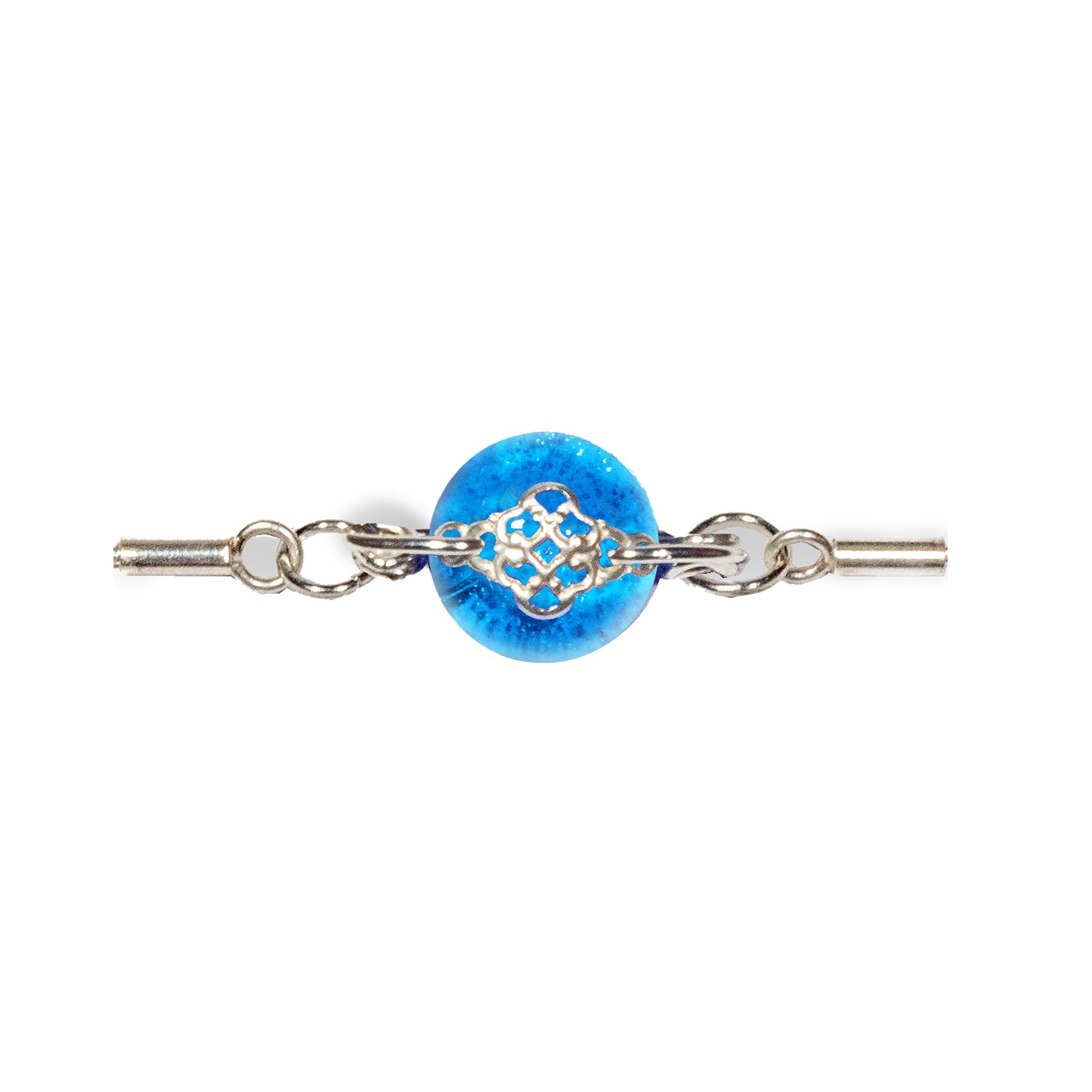 Bracelet dentelle d’argent bleu turquoise