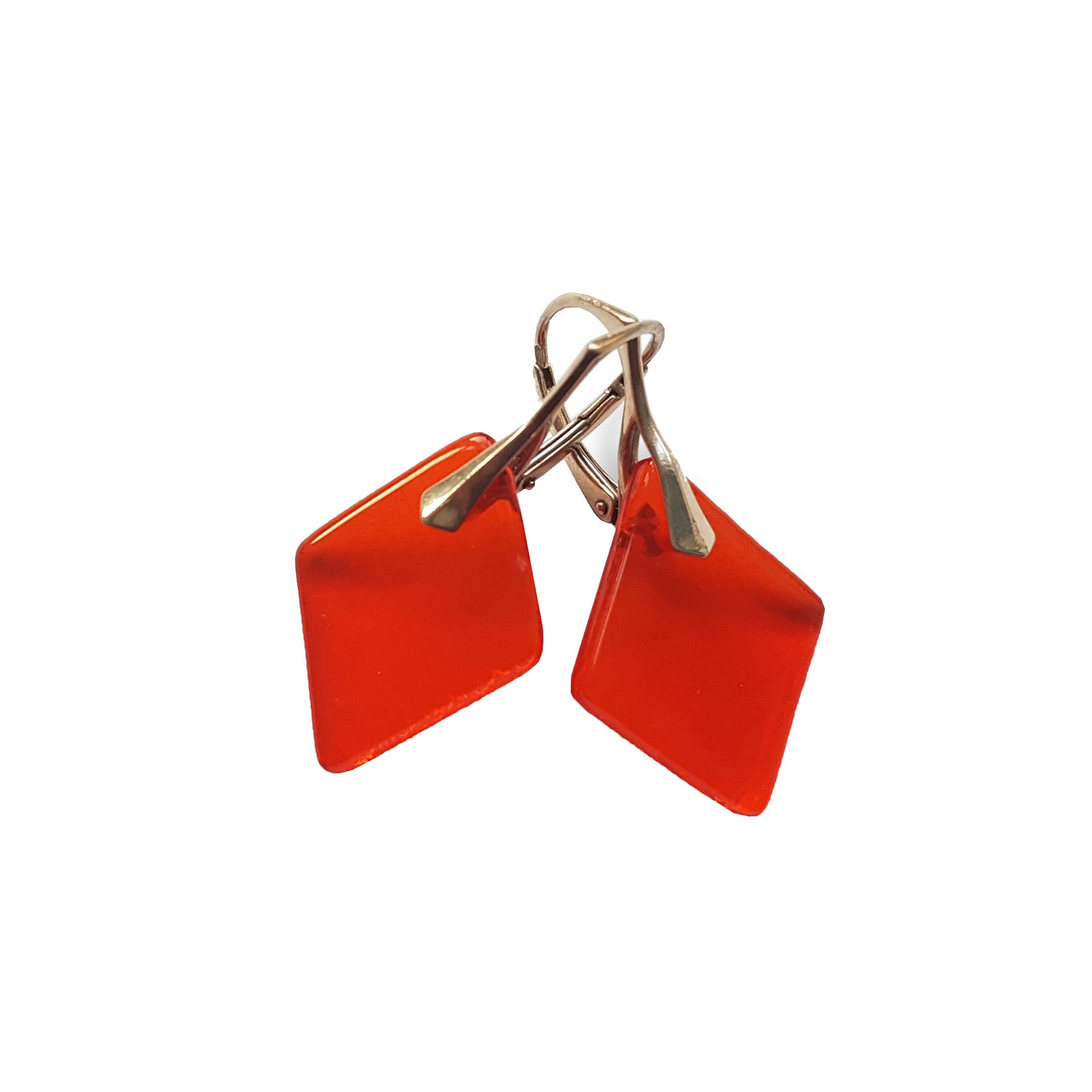 Boucles d’oreilles losange orange